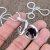 Black Spinel Gemstone Handmade 925 Sterling Silver Jewelry Pendant 1.65" KKG-576