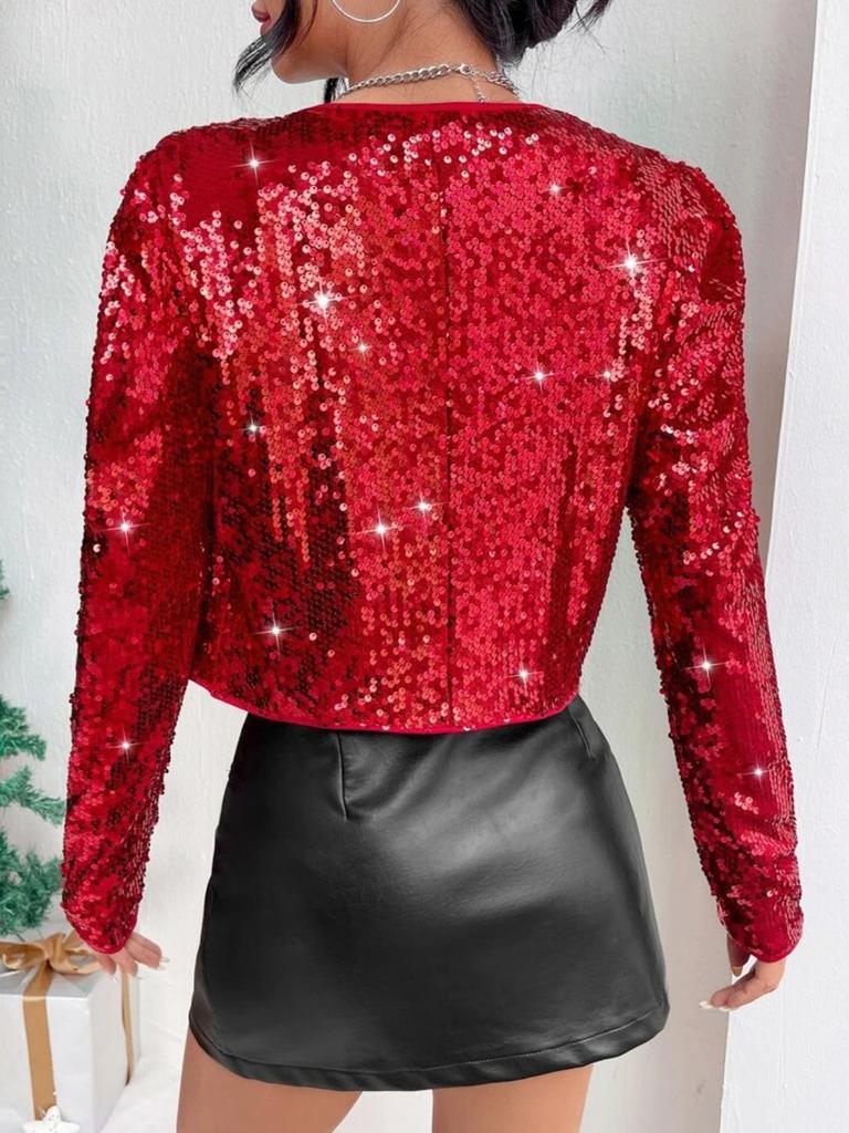 Top Corto Brillante de Estilo Rockero para Mujer de la Pasarela de Primavera