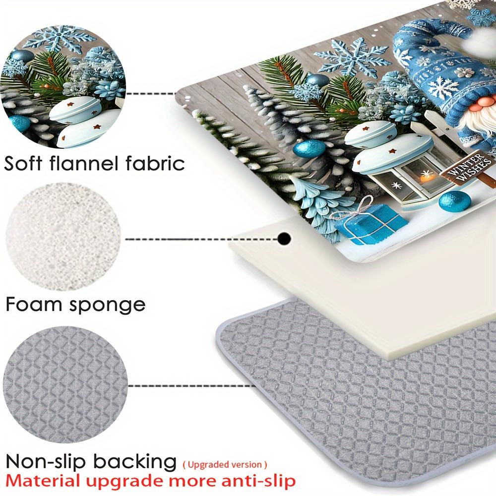 Christmas Blue Hat Dwarf, Snowman, Carpet Home Decoration, Entry Door, Bathroom Anti-Slip And Super-Absorbent Floor Mat