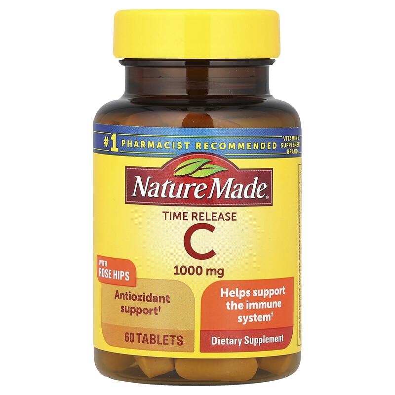 Vitamin C with Rose Hips, Time Release, 1,000 Mg, 60 Tablets