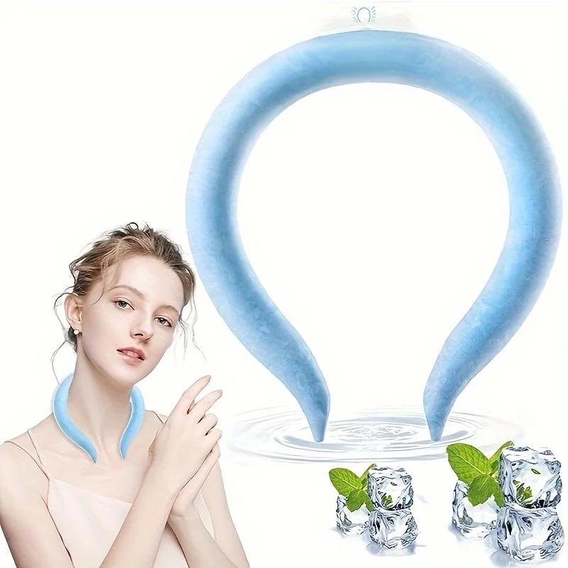 Wearable Neck Cooler - Reusable Cooling Tube for Summer Freeze Activated Neck Sleeve Hot Weather Relief for Outdoor Work/Travel