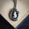 3D Cat DIY Photo Frame Necklace Customizable Handmade Pendant Necklace Adjustable Chain Choker Photo Jewelry Gothic Accessories