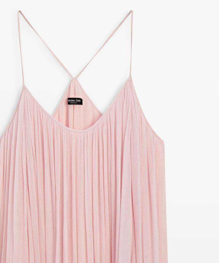 Masimodutti Fluid Pleated Strap Dress