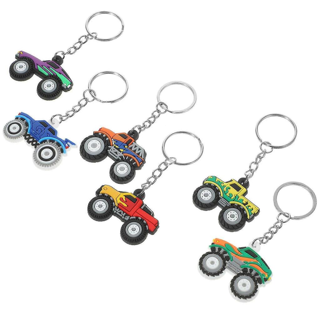 Keychain for Girls Cartoon Vehicle Shape Prevent Key Confusion 6Pcs