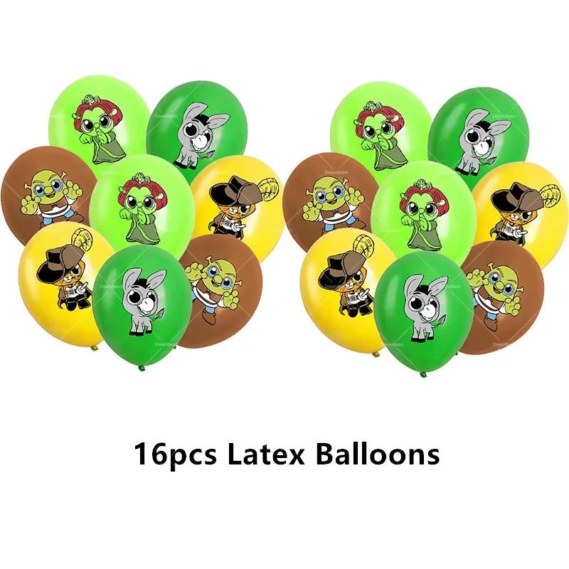 Monster Shrek Birthday Party Decoration Prince Donkey Green Princess Balloons Cup Plate For Kids Baby Shower Party Favor Gifts