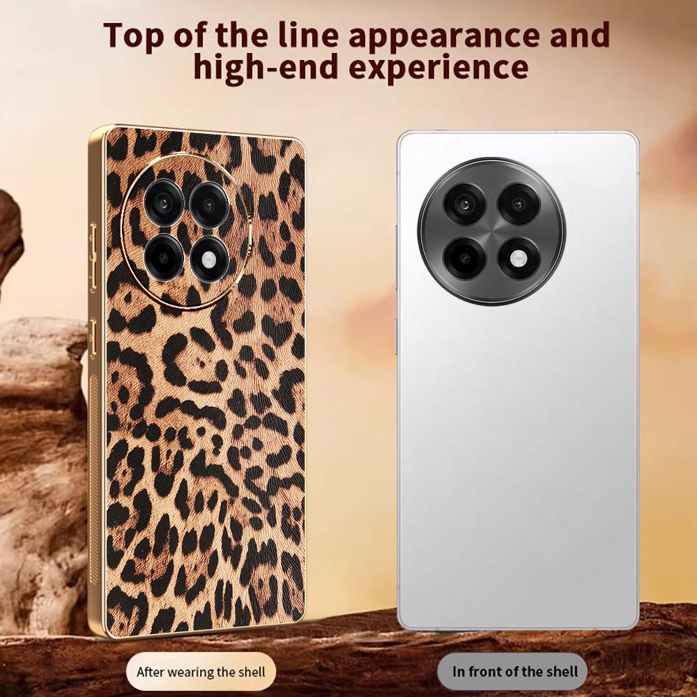 Leopard Print & Checkered Leather OnePlus ACE5/NORD4 Drop-proof Phone Case