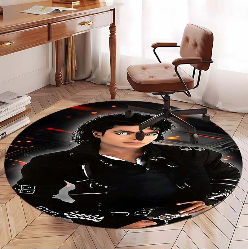 Covor rotund cu model Michael Jackson, Covoraș de interior/exterior, pentru picnic, sală de jocuri, dormitor, birou, sufragerie, Covor pentru decorarea casei, Cadou de ziua de naștere