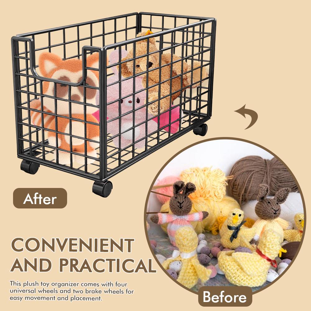 Stuffed Animal Organizer Metal Plush Storage Organizer Storage Basket Kids Storage Bins for Storage of Any Stuff