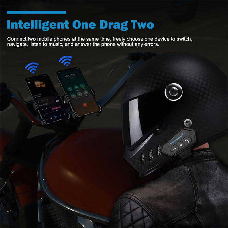 Zestaw słuchawkowy Bluetooth do kasku motocyklowego, bezprzewodowy zestaw głośnomówiący, stereofoniczny, wodoodporny, z głośnikiem do odtwarzania muzyki