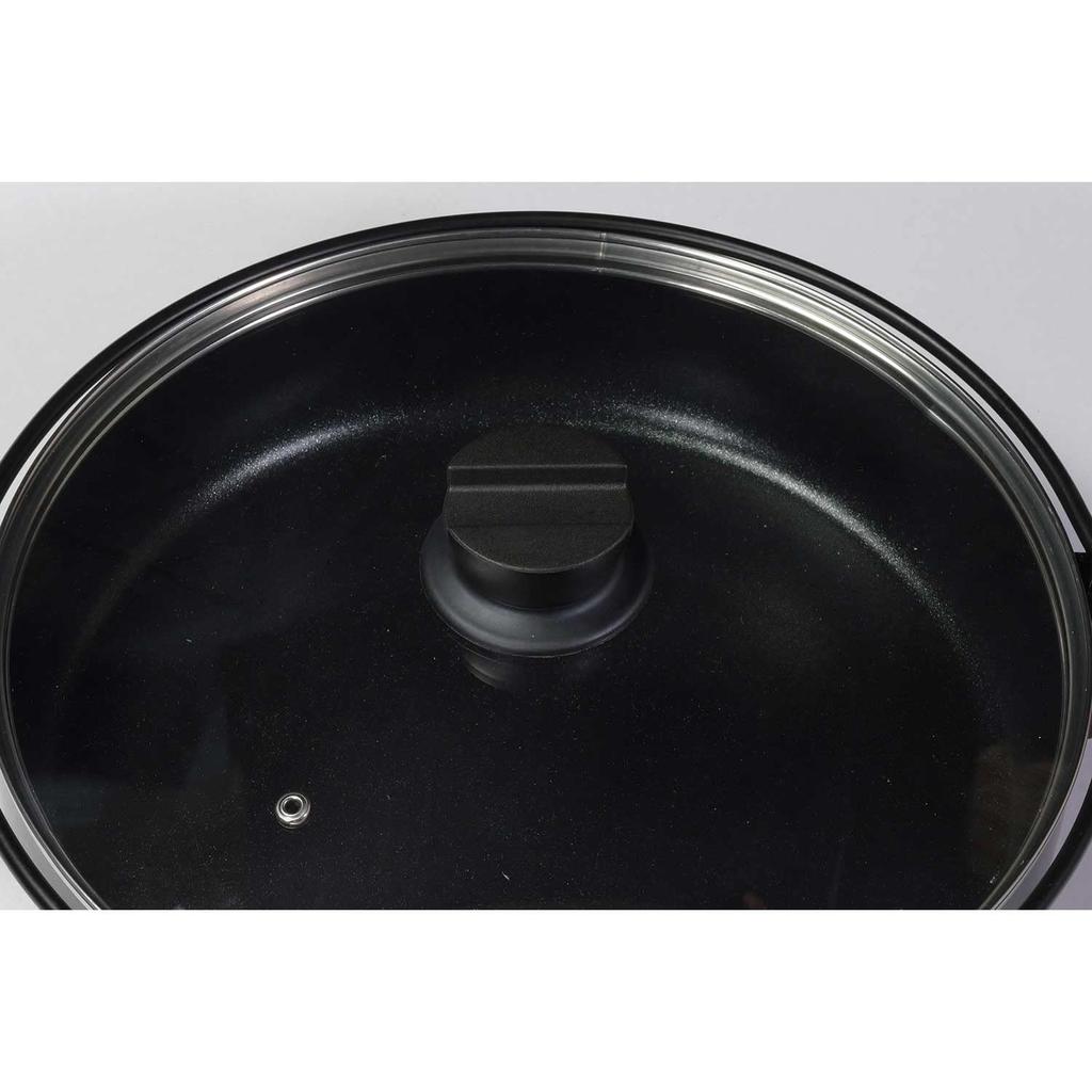 Bestco IH Sukiyaki Pot with Glass Lid, 30cm, Diamond Coated, NQ-0064, Bistro Festa