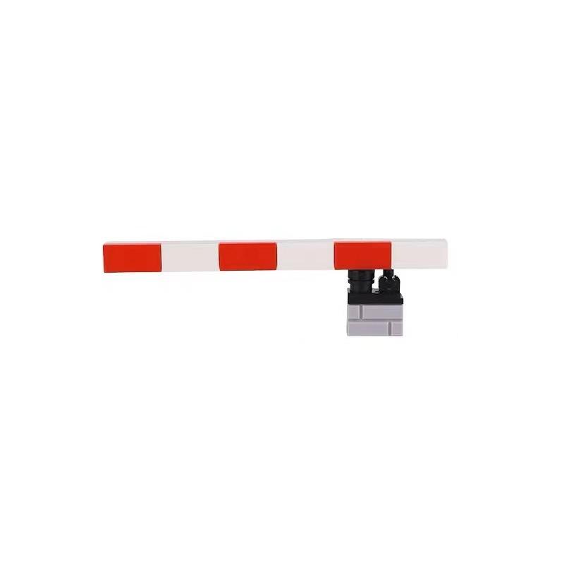 Cuburi de construcție educative pentru copii: Gard de protecție feroviar urban, Barieră de oprire/parcare pentru trecere feroviară de tren și Model Jucărie