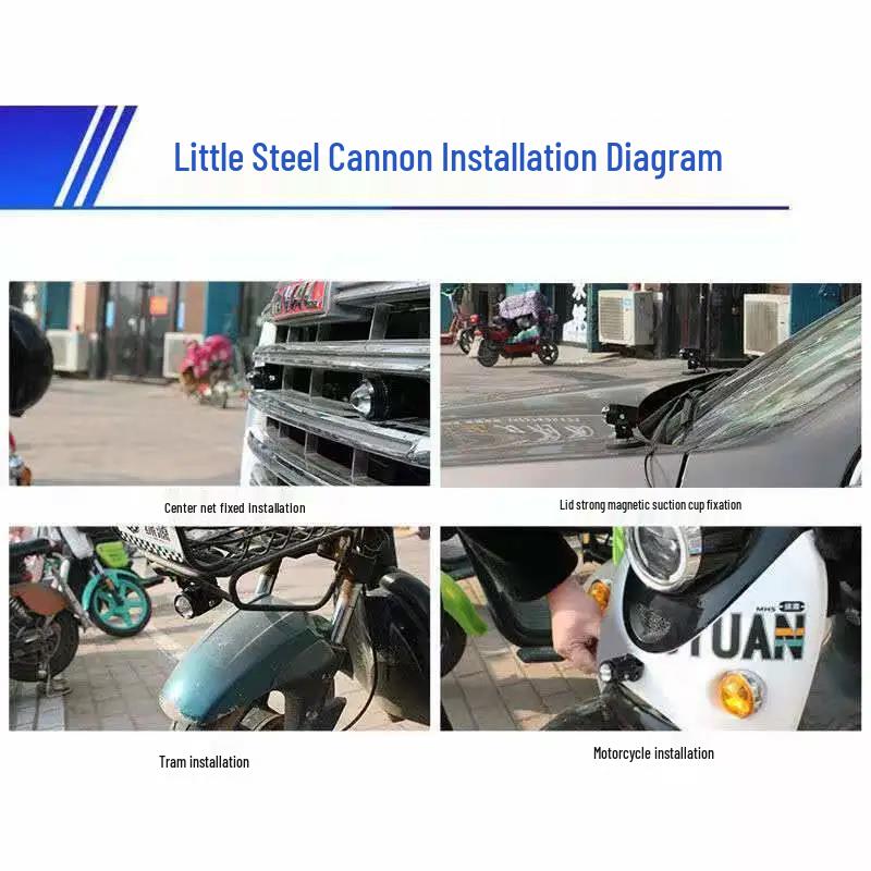 Motorcycle Dual LED Spotlight - Super Bright Steel Lens Headlight