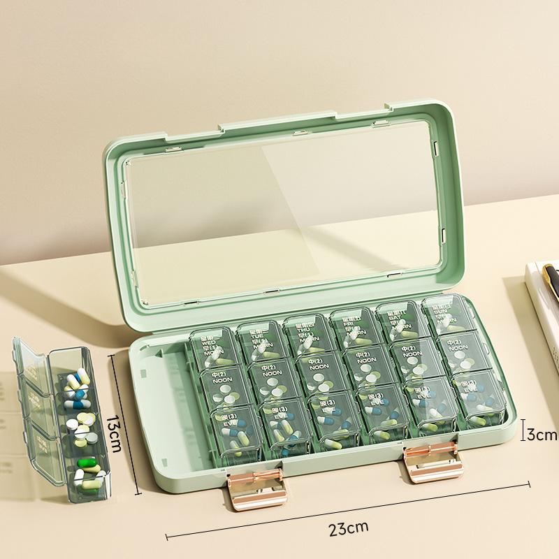 Outdoor Travel Pill Storage Boxes 4/6/21Grids Portable Medicinal Tablet Sealed Bins Small Plastic Pill Sorting Organize Casket