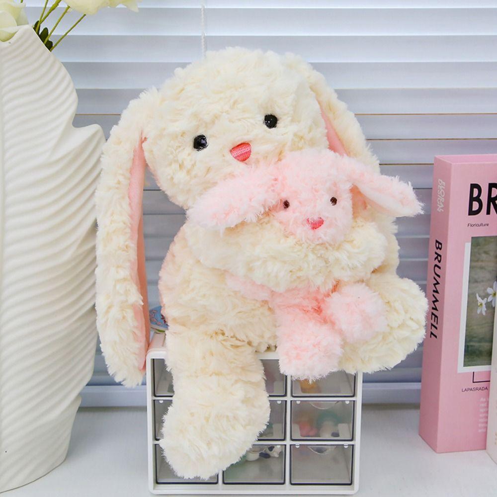 Fluffy Bunny Doll Stuffed Toy Interactive Parent Child Bear Stuffed Animals  Kids Gifts