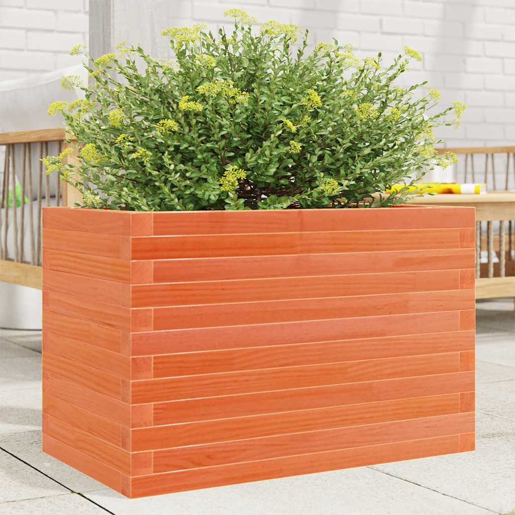 Plant Pot Wax Brown 70 X 40 X 46 Cm Solid Pine Wood