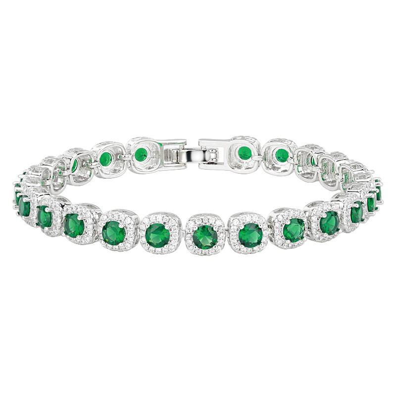 ZhuangSheng Jewelry Vintage Simulated Corundum Bracelet Women 4mm Main Stone 17/18cm