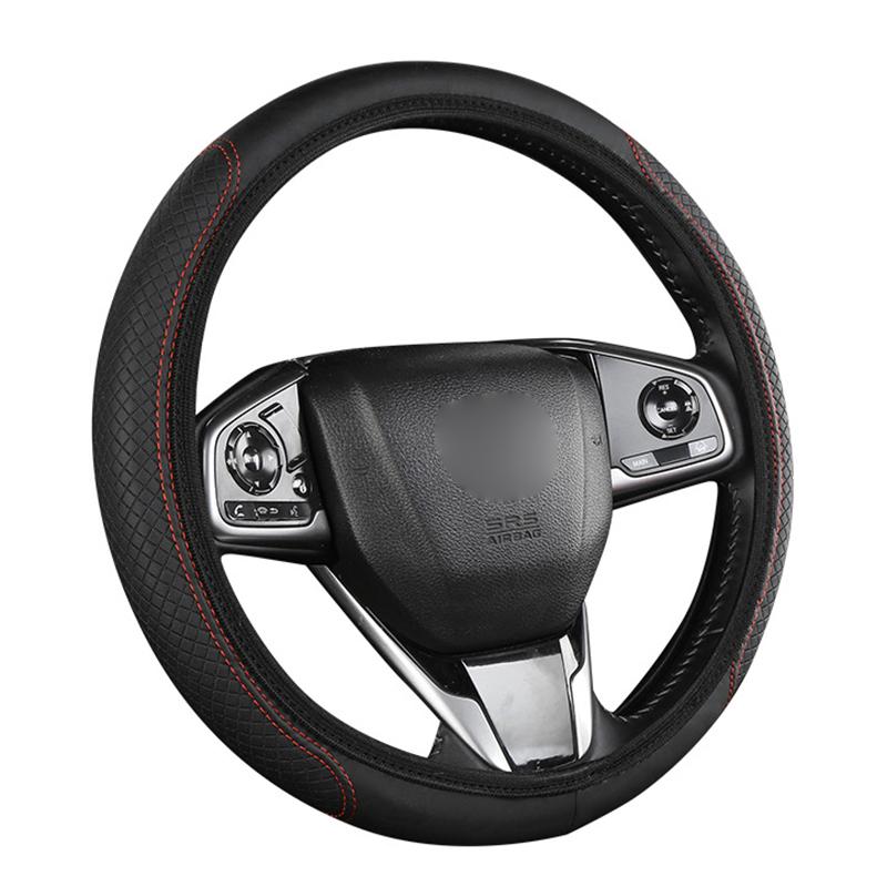 SEAMETAL 37-39CM Steering Wheel Cover Anti Slip Breathable Steering Cover Universal Microfiber Leather Steer Wheel Protector