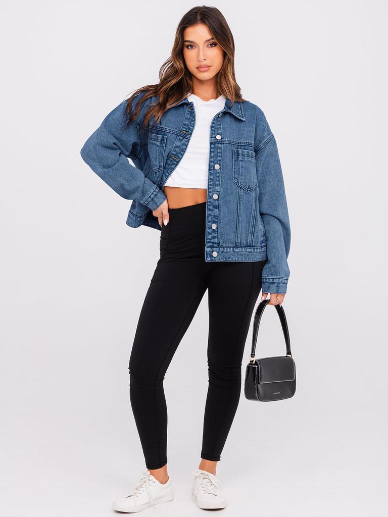 Women's Retro Long Sleeve Denim Jacket - European & American Fashion