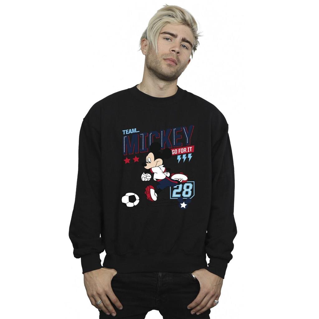 Disney Mens Mickey Mouse Team Mickey Football Sweatshirt