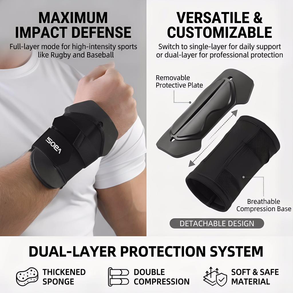 Muñequera Deportiva Profesional, Soporte de Muñeca Ajustable, Protector de Muñeca Transpirable de Doble Capa para Hombres Mujeres, Rugby, Fútbol, Gimnasio