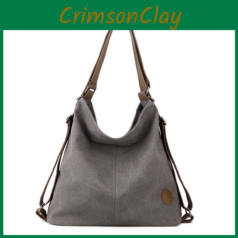 Womens Casual Canvas Shoulder Bag With Inner Pouch And Dual Straps For Daily Use