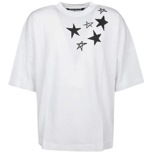 Palm Angels Mens Shooting Star Logo Oversized T-Shirt