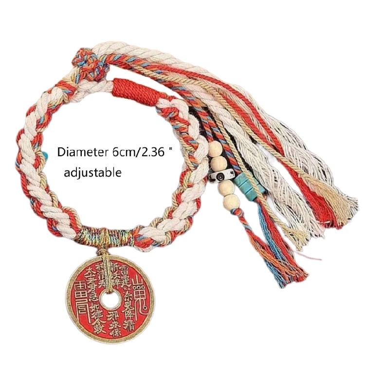 Fashionable Coin Bracelet with Tassels Personalized Woven Hand String Ornament