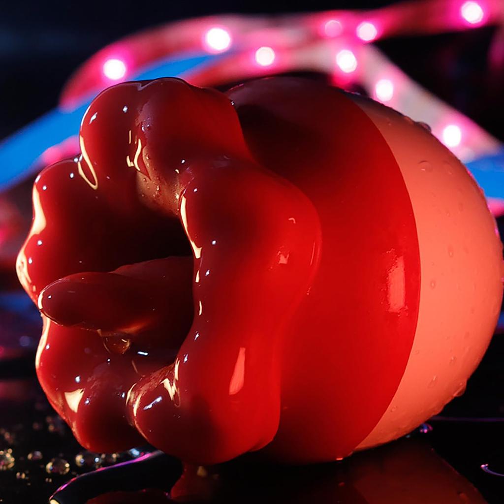 Yemax Nipple Vibrator for Nipple Adult Toys for Soft 10 Tongue Vibration Nipple Nipple Adult Toys for Adult USB Red Flower Shape Women, Squirting,