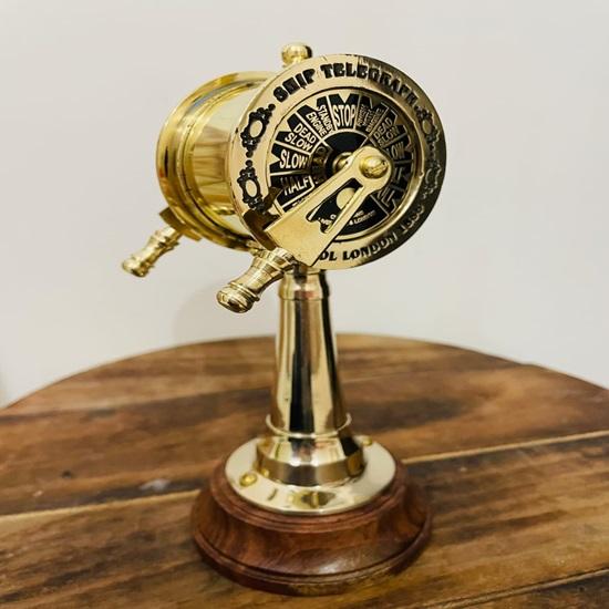 15,24 cm mosazný lodní telegrafní model pro domácí výzdobu, ručně vyráběný mosazný lodní telegraf pro lodní telegraf Námořní oboustranný zvonek domácí výzdoba