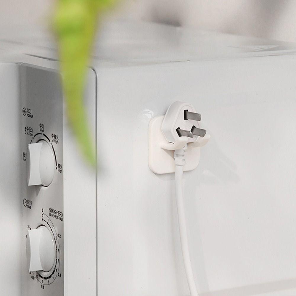 Punch-free Power Plug Socket Double Hook Power Cord Storage Rack Hanger Holder  Kitchen