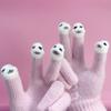Fluffy Knitted Open Finger Gloves Panda Fingertip Touch Screen Gloves  Women Men