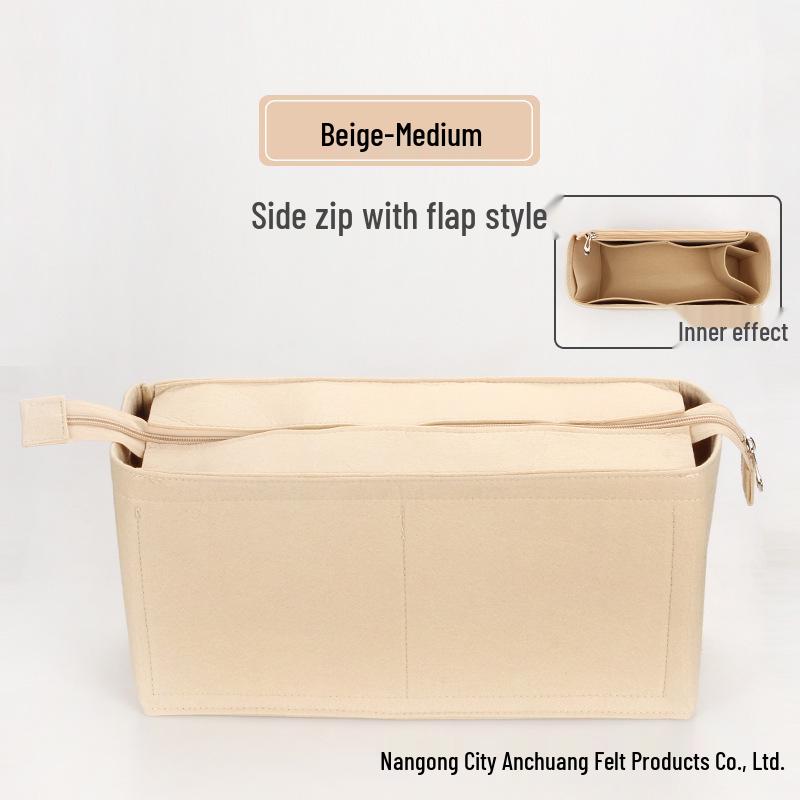 Custom Felt Cosmetic Bag Storage Organizer with Divider