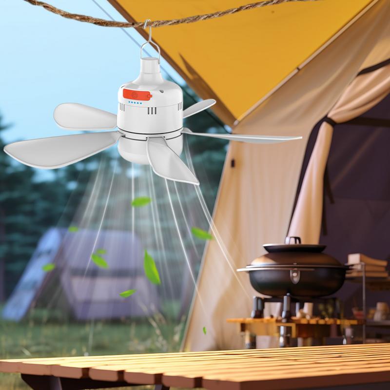 Camping-Deckenventilator Outdoor-Pavillonventilator mit Licht und Fernbedienung Einstellbare Geschwindigkeit Kühlgerät für Outdoor-Camping
