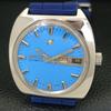 VINTAGE ENICAR AUTOMATIC SWISS MENS BLUE COLOR DIAL WATCH a700144-5