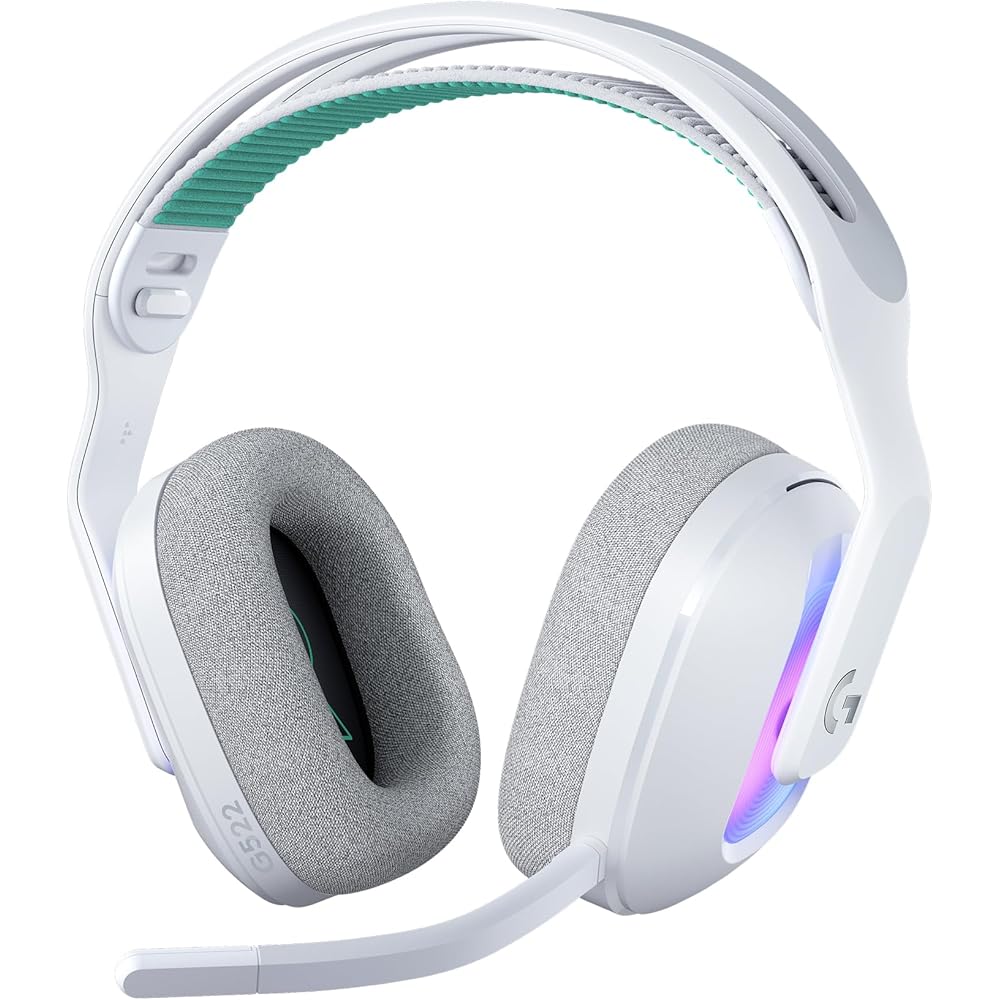 Беспроводная игровая гарнитура Logicool G G522 Легкая с микрофоном Bluetooth Совместимость по проводу PS5 PS4 Switch PC Mac Белая