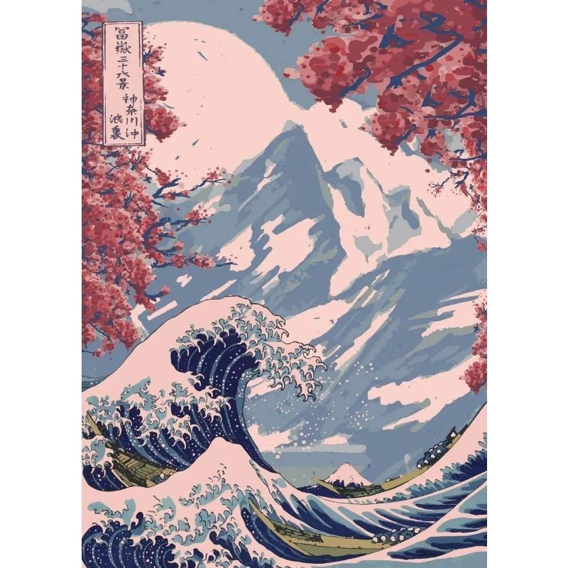 The Great Wave of Kanagawa Ukiyoe Japanese Art Vintage Poster Canvas Painting Famous Wall Pictures Living Room Home Decor