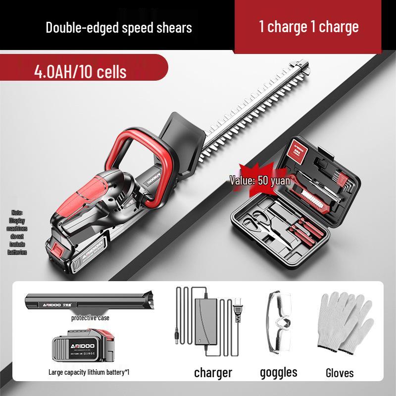 Rechargeable German Electric Hedge & Tea Tree Pruning Shears - Lithium Powered Garden Trimmer