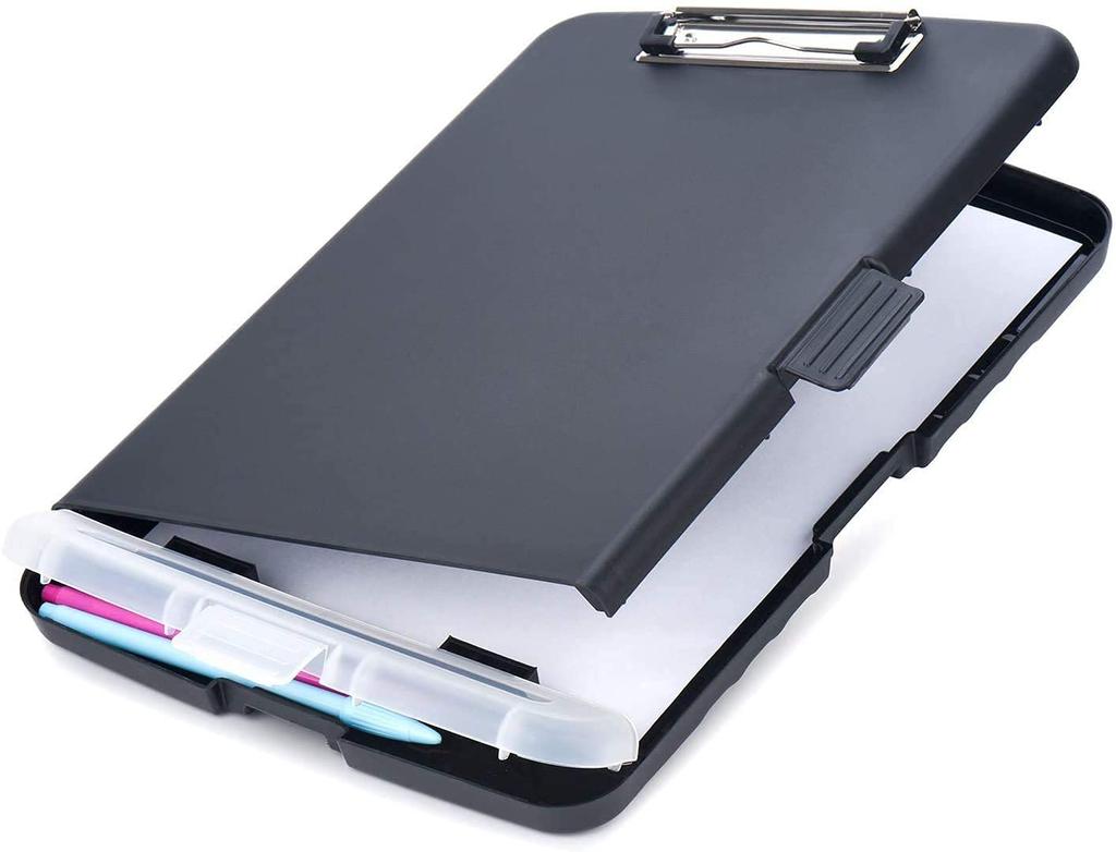 ZCZN Clipboard A4 Horizontal with Document Storage Folder, Size, Opening, Binder, Case, Plastic, Black.