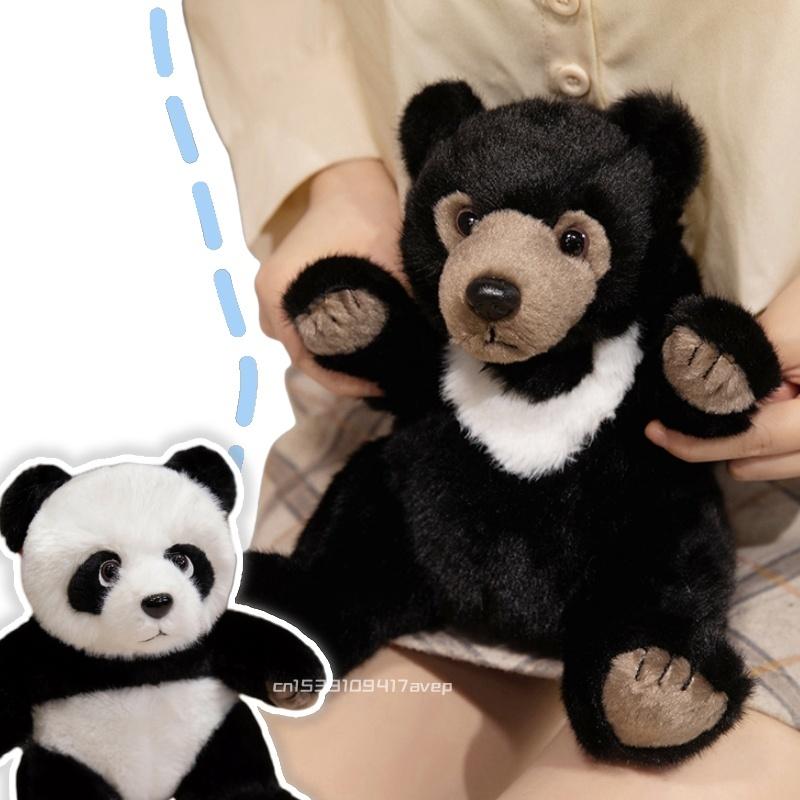 1pc Simulated Black Bear Plush Toy Stuffed Likfelike Panda PLushies for Boys Birthday Gift Home Decor