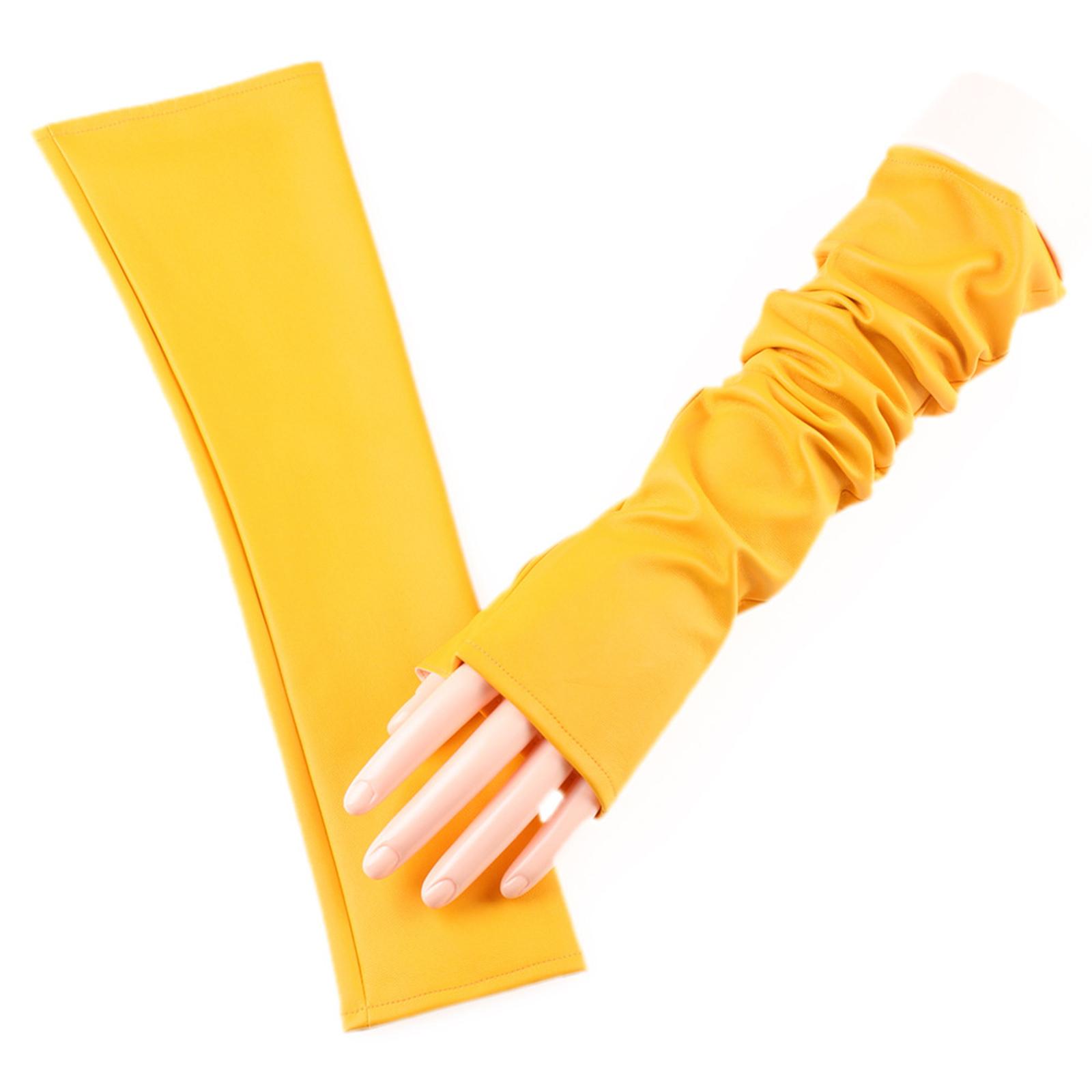 

Wedding Leather Gloves Proms White Gloves Long Gloves for Operas Women Lady Proms Costume Accessories жовтий