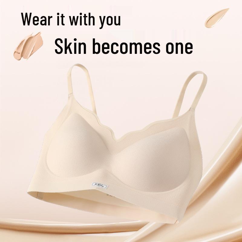Seamless Thin Strap Bra for Women: Comfortable, Breathable, Beautiful Back Design, Small Bust Support, Japanese Korean Style.