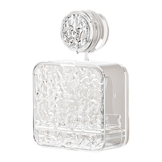 Soap Box with Draining Vacuum Suction Cup No Drilling Soap Dish Transparent Large Capacity Soap Holder Bathroom Storage