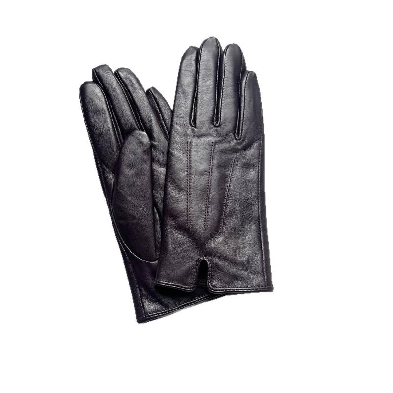 Womens Purple Sheepskin Gloves Fleece Lined Warm Fashion Commute Winter