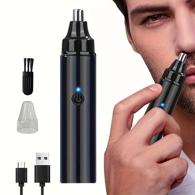 Rechargeable Ear and Nose Trimmer - USB Electric Nose Hair Trimmer for Men and Women - Painless Eyebrow and Facial Hair Removal Device