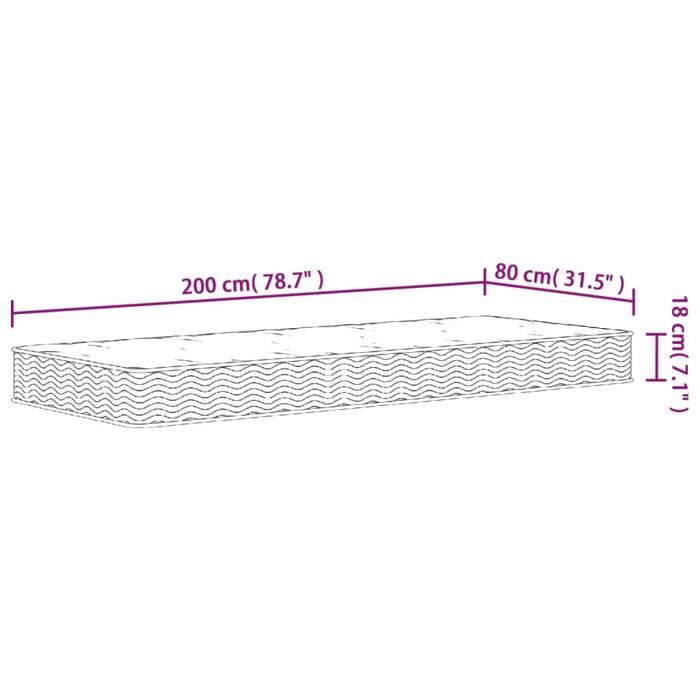 VidaXL Matelas à ressorts bonnell moyen 80x200 cm 372983
