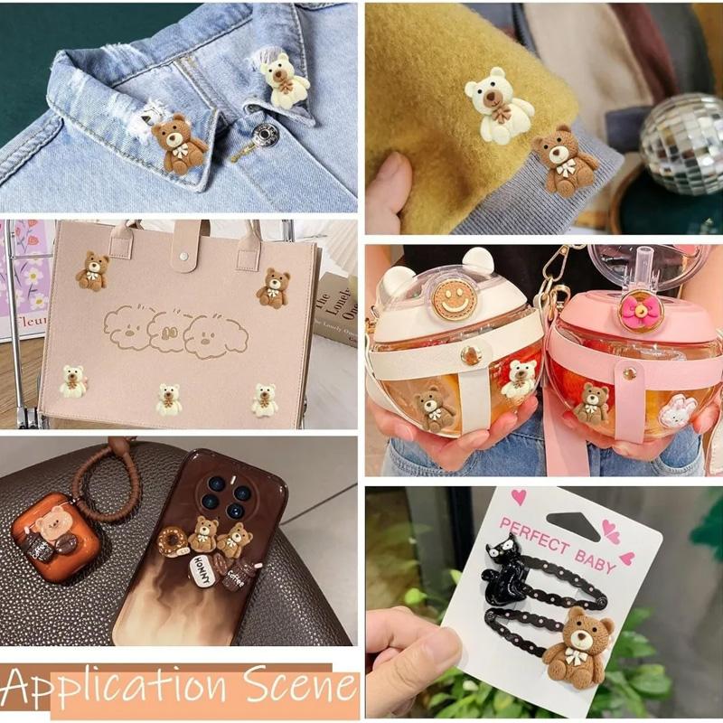 10-50Pcs Cartoon Bear Resin Cabochon Flatbacks Fit Phone Decor Scrapbooking Craft Hair Bows Accessories Birthday Party DIY Gift