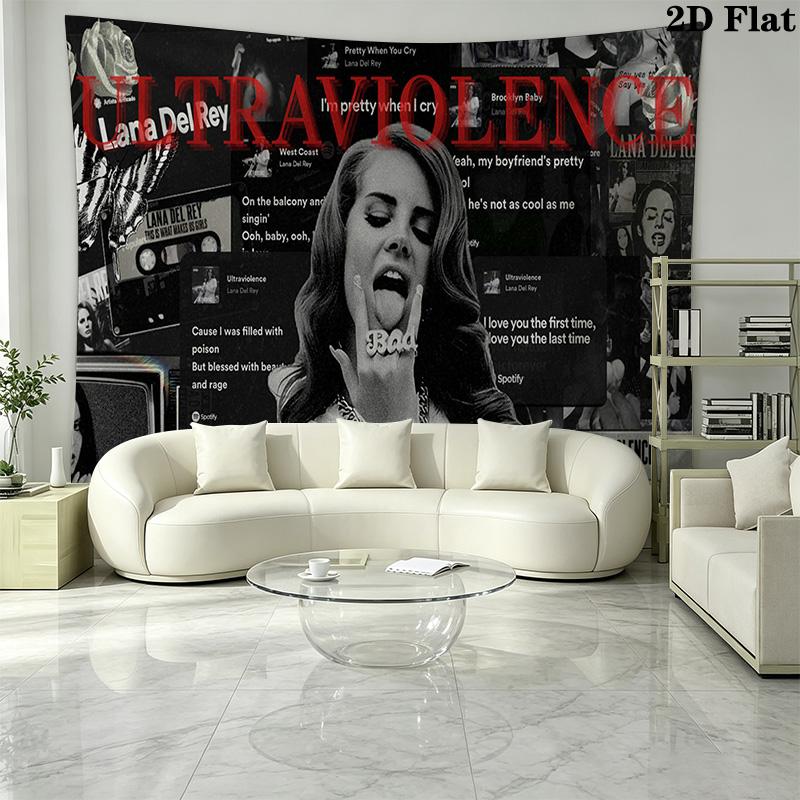 Lana Del Rey Poster Wandteppich Ästhetisches Wandbehang Gedruckter Stoffdecke Dekorative Wandteppiche für Schlafzimmer Wohnzimmer Heimdekoration