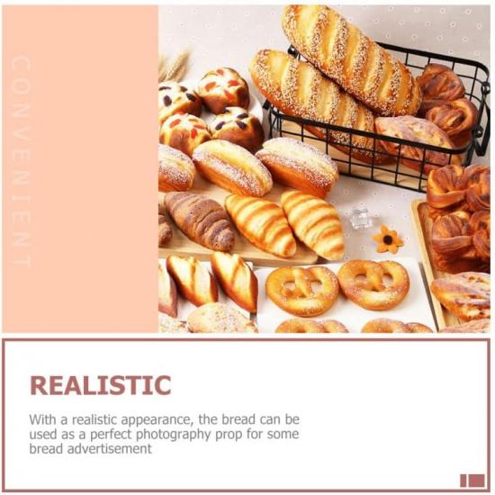 10.6Inch Artificial Bread Loaf,Simulation Bread Fake Bread Model for Kitchen Decoration Photography Props