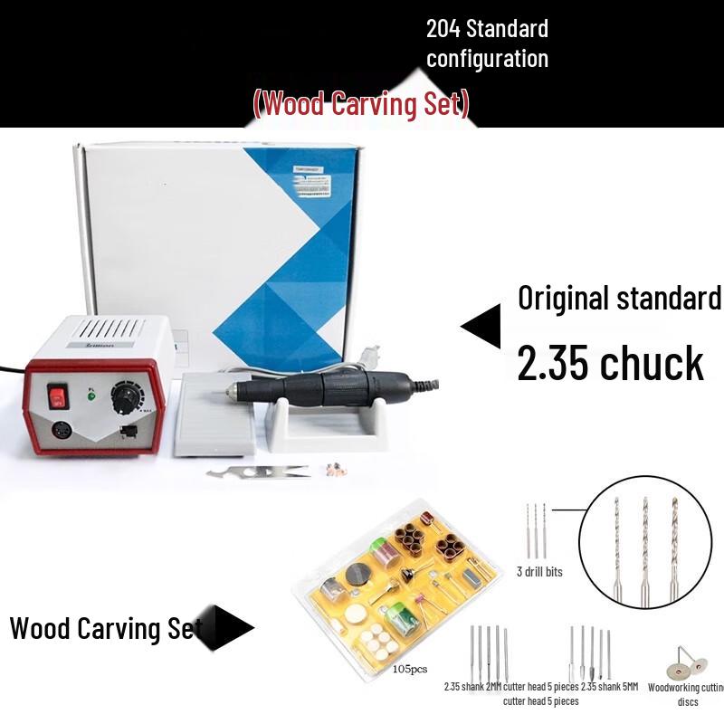Mini Engraving & Grinding Machine with Wood Carving Set CN plug (adapter included)