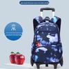 Natural Fish Print Trolley Backpack: Large Capacity Fashion for Boys & Girls, Ideal for Primary & Middle School Students